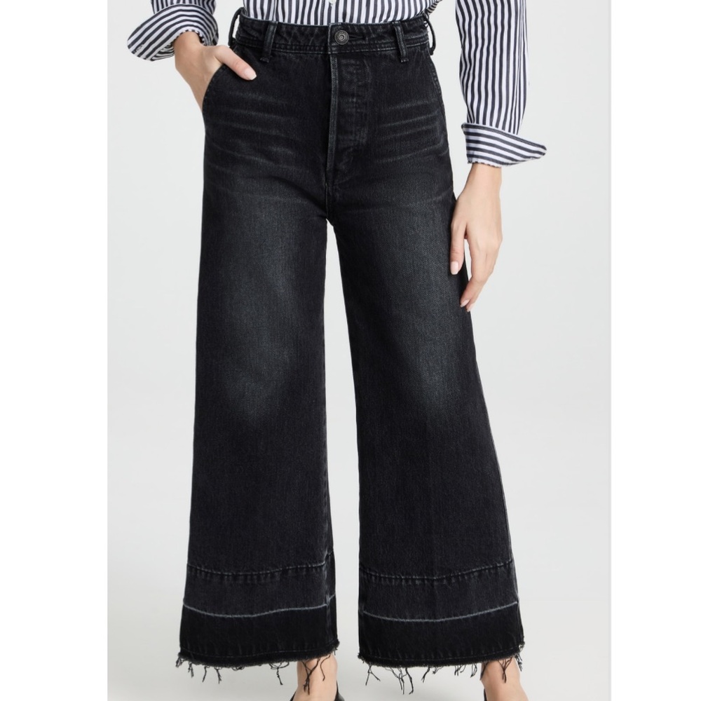 Moussy Elba Center Press Wide Crop Jean black 28